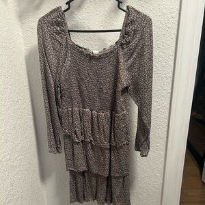 Off the shoulder or square neck dress
